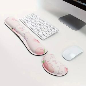 ergonomic rubber memory foam wristlet mouse pad kawaii pink cute softcore pastel